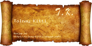 Tolnay Kitti névjegykártya